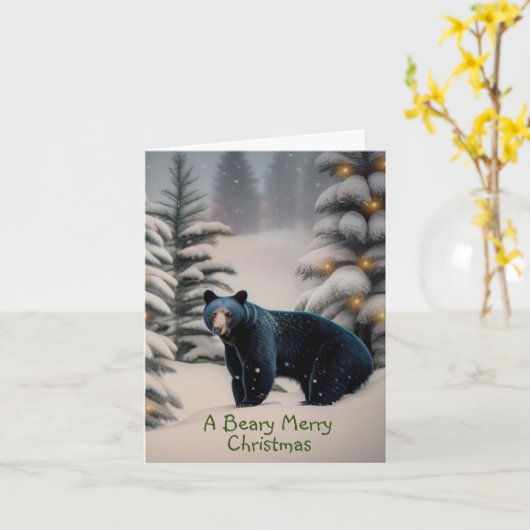 Een pretkerst in Beary Kaart (Gele Bloem)