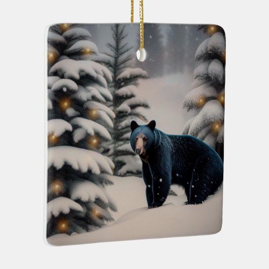 Een pretkerst in Beary Keramisch Ornament (Rechts)