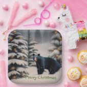 Een pretkerst in Beary Papieren Bordje (Feest)