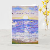 Een prettig dagstrand kaart (Gele Bloem)