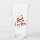 Een prettig kerstfeest en een gelukkig nieuwjaar glas (Achterkant)