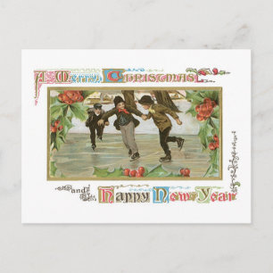 Een prettig kerstfeest en gelukkig nieuwjaar feestdagenkaart