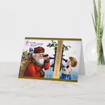 Een prettig kerstfeest - Kerstman die met een kind