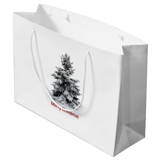 Een prettig kerstfeest large cadeautasje (Achterkant Gekanteld)