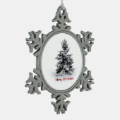 Een prettig kerstfeest tin sneeuwvlok ornament (Links)