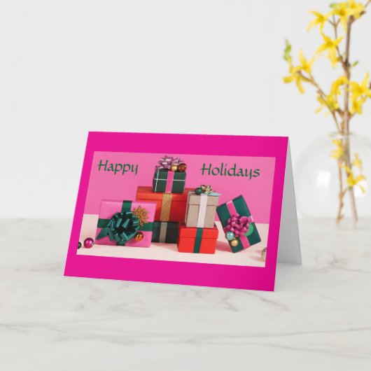 EEN "PRETTIG KERSTFEEST" TOEGEWENST KAART (Gele Bloem)