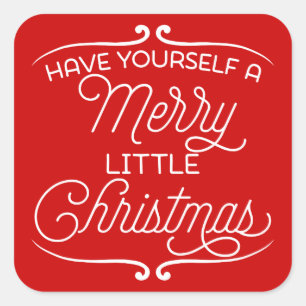 Een prettig kerstfeest vierkante sticker