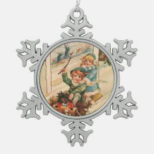 Een prettig kerstfeest voor jou tin sneeuwvlok ornament
