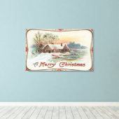 Een prettig kerstfeestEen landscène Canvas Afdruk (Insitu (Houten vloer))