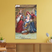 Een prettig kerstfeestNativiteitsscherm Canvas Afdruk (Insitu (Woonkamer))