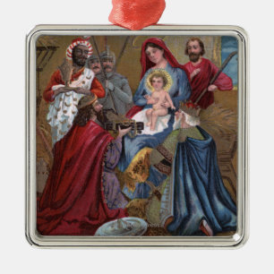 Een prettig kerstfeestNativiteitsscherm Metalen Ornament