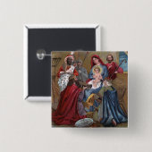 Een prettig kerstfeestNativiteitsscherm Vierkante Button 5,1 Cm (Voorkant /achterkant)