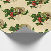 Een prettig kerstheilig Kat,  teruggezet Cadeaupapier (Hoek)