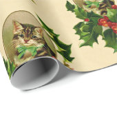 Een prettig kerstheilig Kat,  teruggezet Cadeaupapier (Rol Hoek)