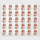 Een prettig kerstmeisje cadeaupapier (Vlak)