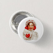 Een prettig kerstmeisje ronde button 3,2 cm (Voorkant /achterkant)