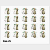 Een prettig kerstmeisje ronde sticker (Vel)