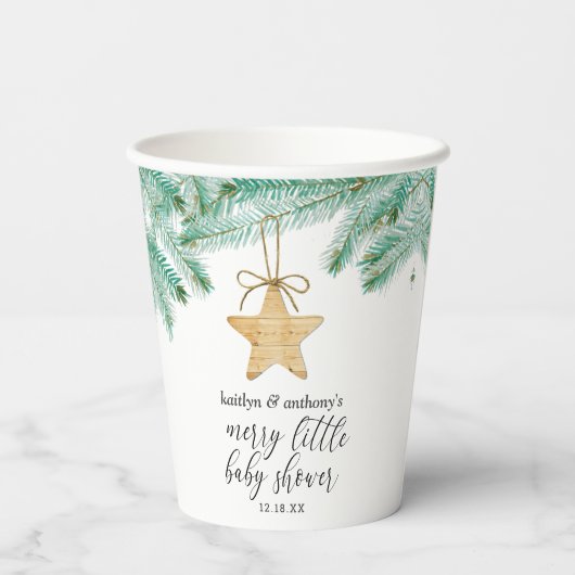 Een prettig klein Baby shower Papieren Bekers (Achterkant)