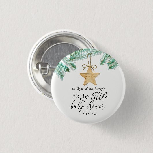 Een prettig klein Baby shower Ronde Button 3,2 Cm (Voorkant /achterkant)