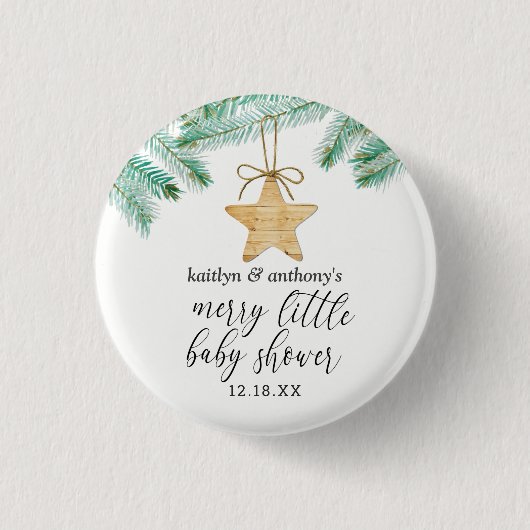 Een prettig klein Baby shower Ronde Button 3,2 Cm (Voorkant)
