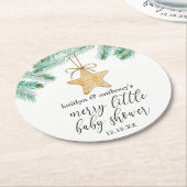 Een prettig klein Baby shower Ronde Kartonnen Onderzetter (Gebogen)