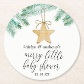 Een prettig klein Baby shower Ronde Kartonnen Onderzetter (Voorkant)