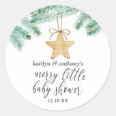 Een prettig klein Baby shower Ronde Sticker (Voorkant)