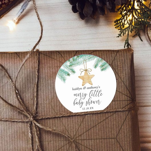 Een prettig klein Baby shower Ronde Sticker