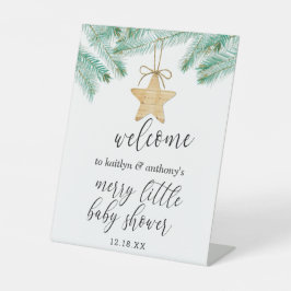 Een prettig klein Baby shower welkom Reclamebord Met Voetstuk