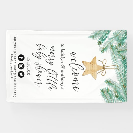 Een prettig klein Baby shower welkom Spandoek (Horizontaal)