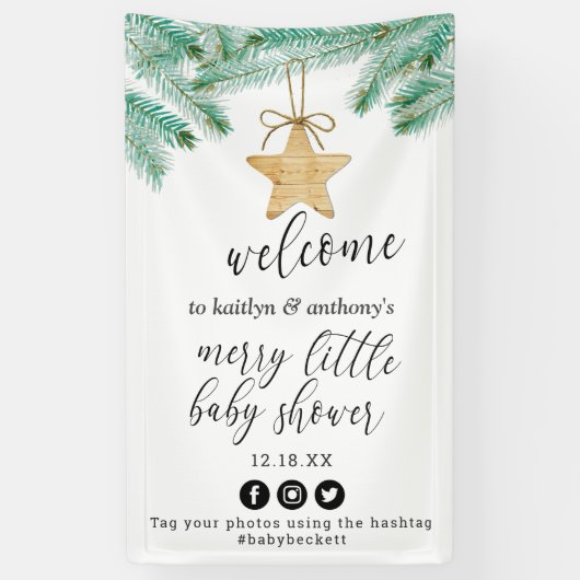 Een prettig klein Baby shower welkom Spandoek (Verticaal)