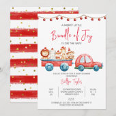 Een prettig klein bundel met vreugde, kerstBaby sh Kaart (Voorkant / Achterkant)