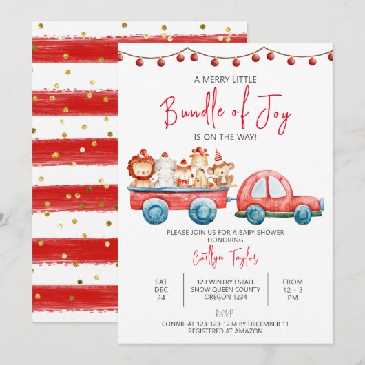 Een prettig klein bundel met vreugde, kerstBaby sh Kaart (Voorkant / Achterkant)