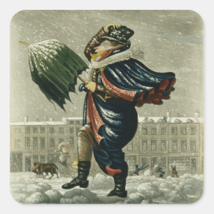 Een prettige kerst en een gelukkig nieuwjaar in Lo Vierkante Sticker