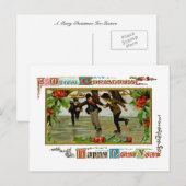 Een prettige kerst-ijskast feestdagenkaart (Voorkant / Achterkant)