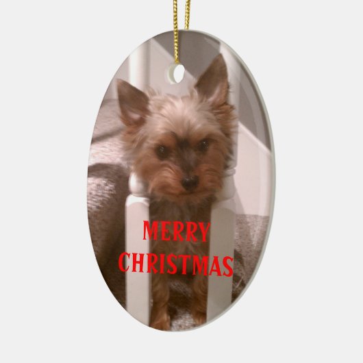 Een prettige kerst keramisch ornament (Links)