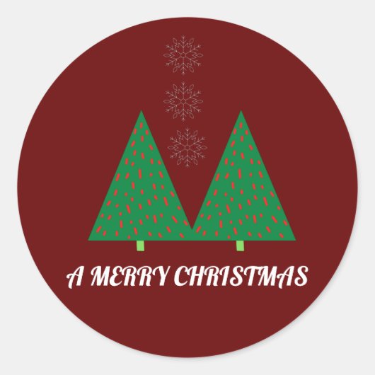 Een prettige kerst ronde sticker (Voorkant)