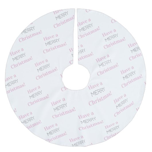 Een prettige kerst! | Roze witte typografie Kerstboom Rok (Voorkant)