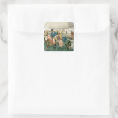 Een prettige kerst, van de peren jaardag 1907 vierkante sticker (Tas)