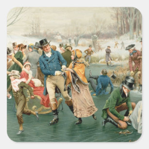 Een prettige kerst, van de peren jaardag 1907 vierkante sticker