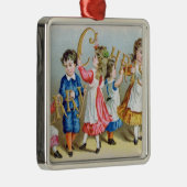 Een prettige kerst, Victoriaans briefkaart Metalen Ornament (Rechts)