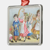 Een prettige kerst, Victoriaans briefkaart Metalen Ornament (Links)