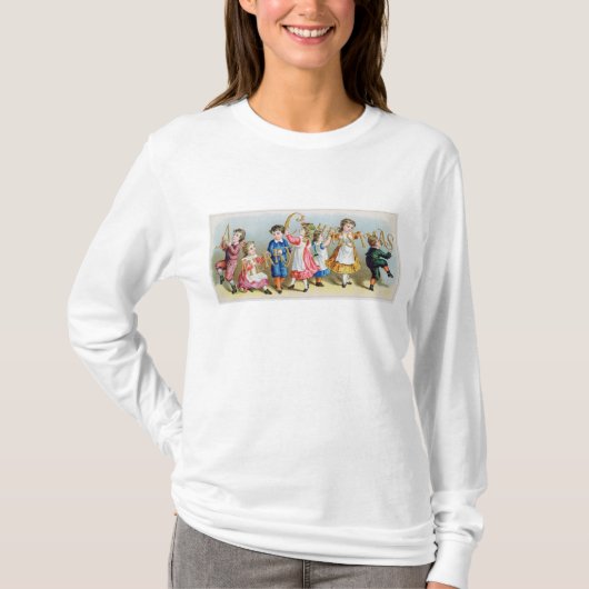 Een prettige kerst, Victoriaans briefkaart T-shirt (Voorkant)