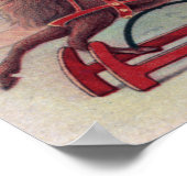 Een prettige kerst voor je jongen op een slee poster (Hoek)