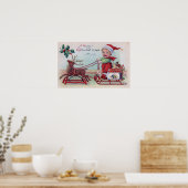 Een prettige kerst voor je jongen op een slee poster (Keuken)