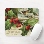 Een prettige kerst voor jullie Holly Mousepad Muismat (Met muis)