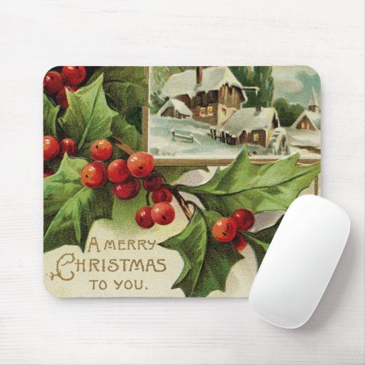 Een prettige kerst voor jullie Holly Mousepad Muismat (Met muis)
