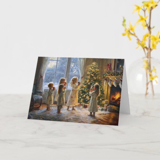 Een prettige kerstavond kaart (Gele Bloem)