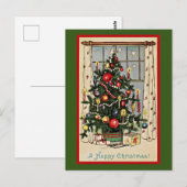 Een prettige kerstdag, illustratie, briefkaart (Voorkant / Achterkant)