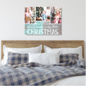 Een prettige kerstfamilie fotocollage canvas afdruk (Insitu (Slaapkamer))